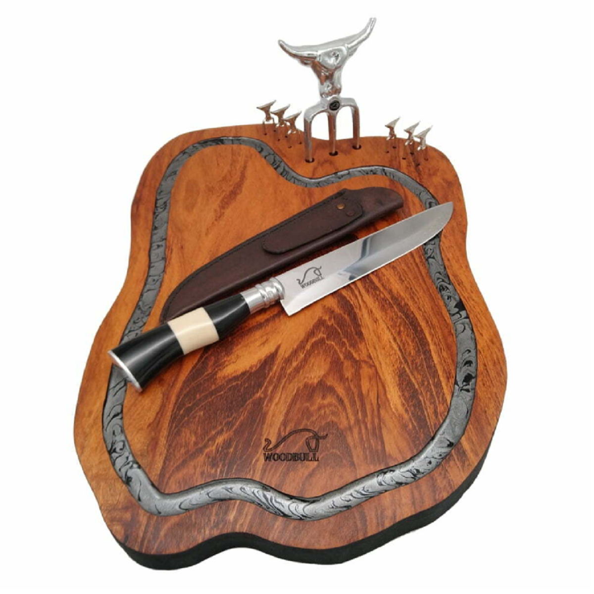 Kit Churrasco Personalizado Artesanal Damascus BBQ